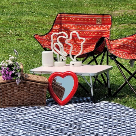 양면 방수 감성 체크 무늬 돗자리 피크닉 매트 팩 고정형 150 x 200 #7