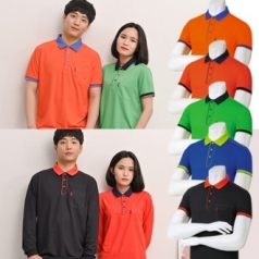 배색 PK 반팔 긴팔 폴로 카라 티셔츠, 남자 여자 단체 행사 티셔츠