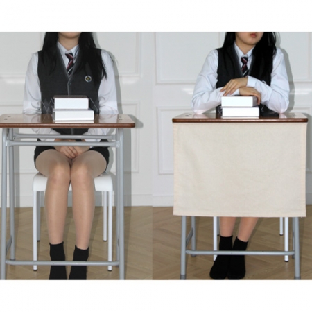 벨크로 찍찍이 붙이는 데스크 커튼 여학생 책상 치마 가리개 가림막 #3