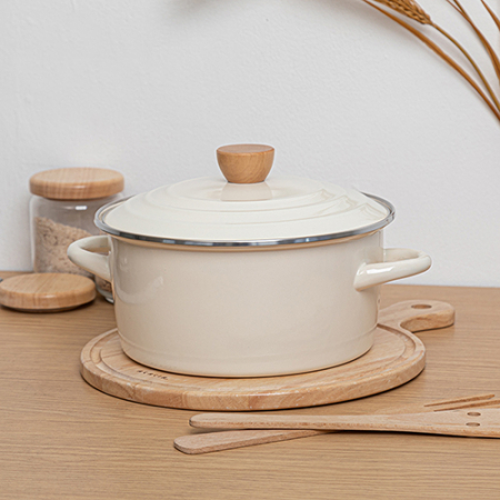 영국R 바닐라크림 인덕션 IH 법랑 냄비 양수 24cm #2