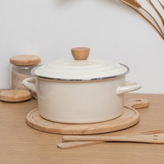 영국R 바닐라크림 인덕션 IH 법랑 냄비 양수 24cm