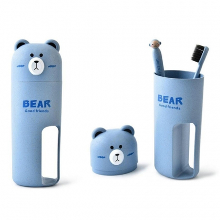 휴대용 캐릭터 칫솔통 치약통 베어 #4