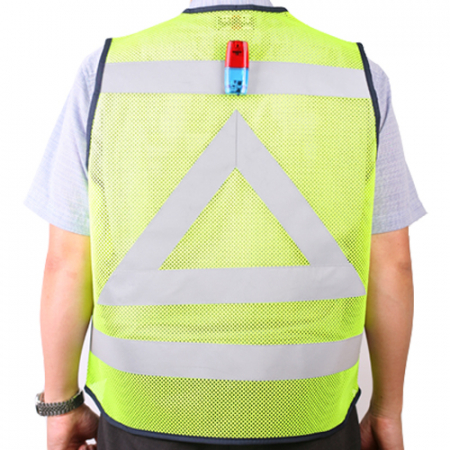 하단배색 왕망사 신호수 조끼 LED #3