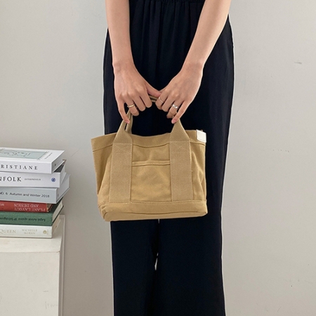 룩앳걸 캔버스 미니 스퀘어 토트 텀블러 에코백 #4