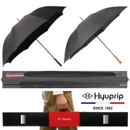 협립 75 카본 무광 리더스 우산+70 슈트 블랙 원목손 우산 - 골프장우산 2P 세트 #2