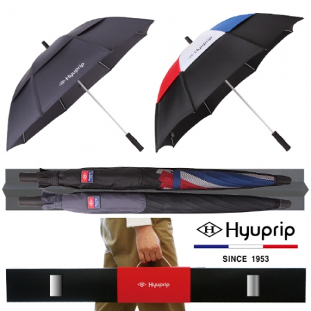 협립 65 네이비 이중방풍 자동 우산 + 65 태극컬러 이중방풍 수동 우산 - 골프장우산 2P 세트 #2