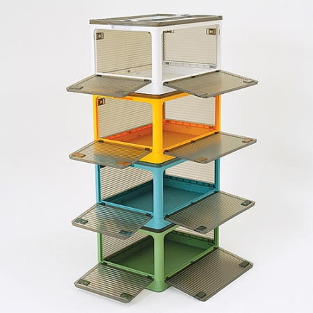 4면 개방 반투명 리빙박스 다용도 수납 정리 폴딩박스 미디움 #3