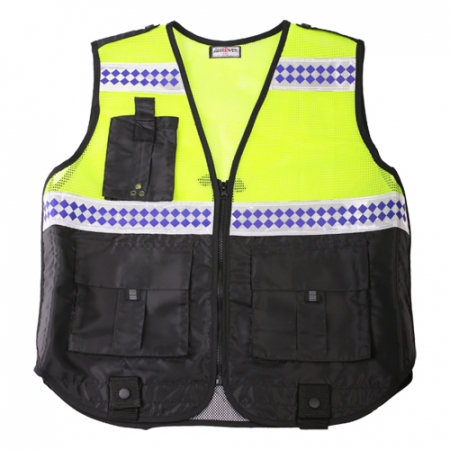 경찰형 배색 바둑무늬 망사 조끼 AD-713 #2