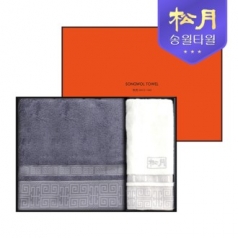 송월 격자 바스타올 + 세면타올 2P 선물세트