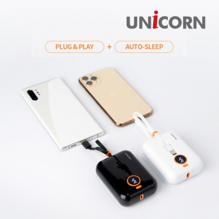 유니콘 대용량 10, 000mAh C타입, 8핀 동시 충전가능 잔량 LED표시 PB-VC100 #5