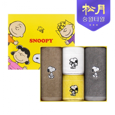 송월 타올 스누피 리버40 타올 + 스누피 왕리본36 타올 4P 세트(세면타올 2 + 핸드타올 2) #2