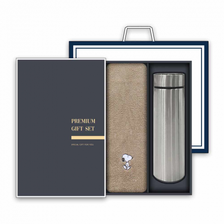 송월 프리미엄 텀블러 세트(스누피 리버 40 타올 1매 + 스마트 텀블러 500ml 1개) #2