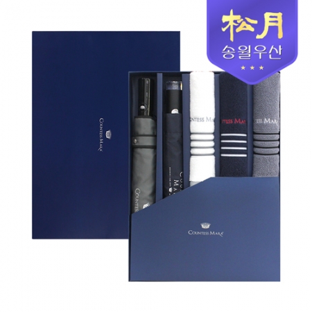 송월 CM 2단 폰지 바이어스 우산 + CM 2단 도트보더 우산 + CM 포라인 타올 40 콤보 세트 #2