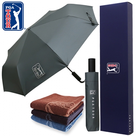 PGA 3단 60 완전 자동 쿨링 암막 우산 + 170g 죽사 타올 세트 #2