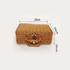 CD822 네이쳐 도시락 가방 수납 라탄 피크닉 가방 (261810cm)