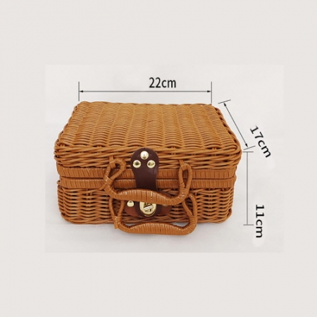 CD821 네이쳐 도시락 가방 수납 라탄 피크닉 가방 (221711cm) #2