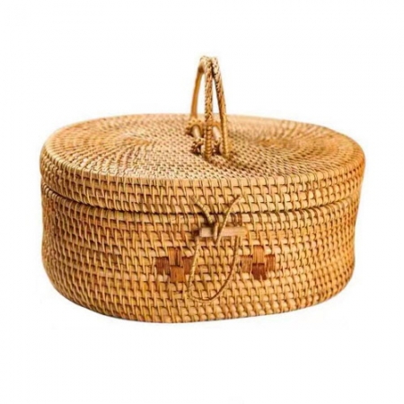 CD826 네이쳐 도시락 가방 라탄 피크닉 가방 타원형 30×22×13 cm #2