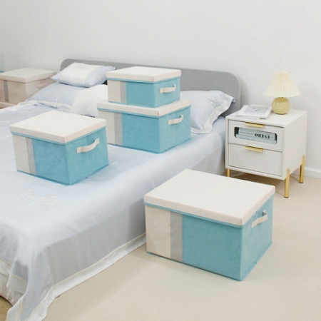 CG556 에코라이프 깔끔 접이식 이불 의류 스웨이드 수납함 (중) #2