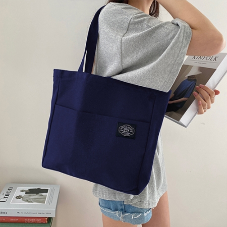 룩앳걸 더블포켓 무지 에코백 데일리백 숄더백 #5