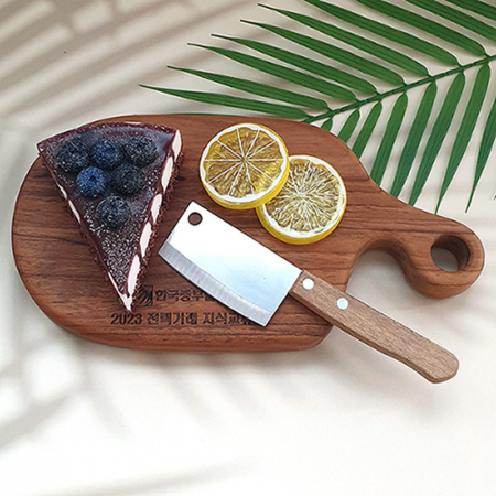 티크 미니 플레이팅 도마 + 칼 세트 #2
