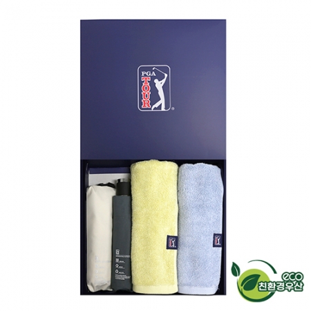 PGA 그린 3단 수동 우산 + 3단 수동 사각스키니 우산 + 180g 모달 면사 타올 2P 세트 (미니) #2