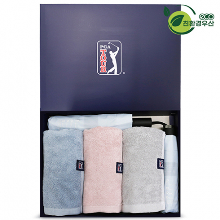 PGA 그린 3단 수동우산 + 3단 60 완전 자동우산 + 200g 코마사 타올 3P 세트 (소) #2