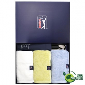 PGA 친환경그린 3단60 완전자동우산 + 180g 모달면사타올 3P 세트 (소)