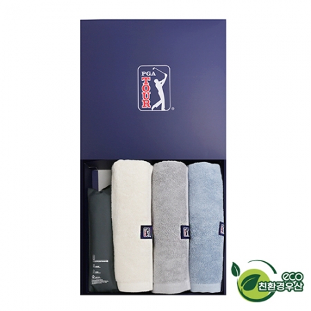 PGA 그린 3단 수동 사각 스키니 우산 + 200g 코마사 타올 3P 세트 (미니) #2