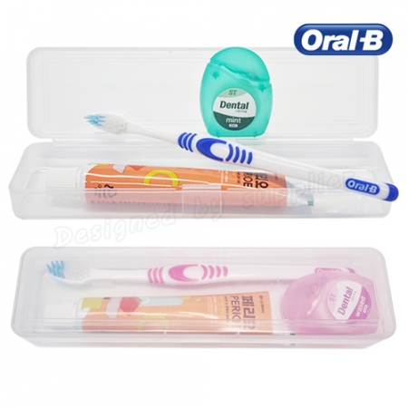 치과용 스펀지치실 M케이스+오랄비 고탄력미세모+페리오+치실50m 칫솔 치약 세트 #4