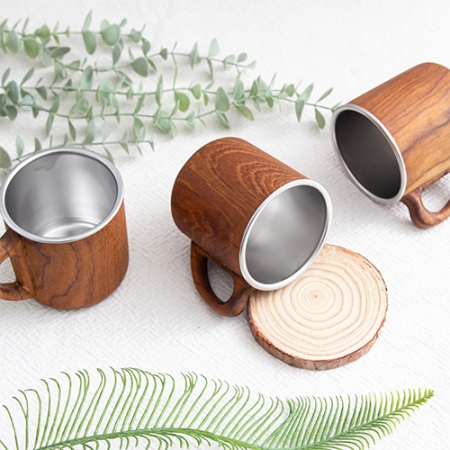 스테인레스 304 티크우드 머그컵 300ml // 국내생산 #5