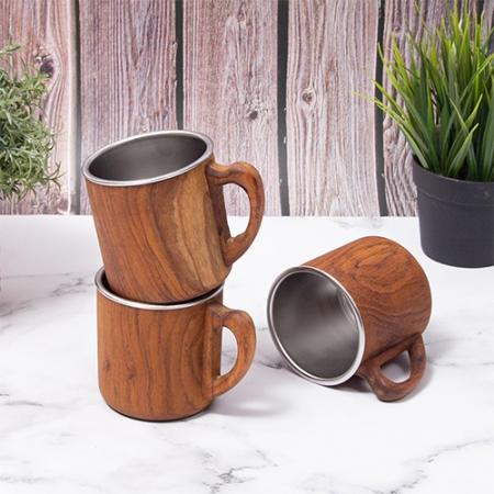 스테인레스 304 티크우드 머그컵 300ml // 국내생산 #3