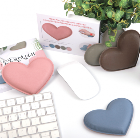 두루 하트형 가죽 마우스 손목받침대 #2