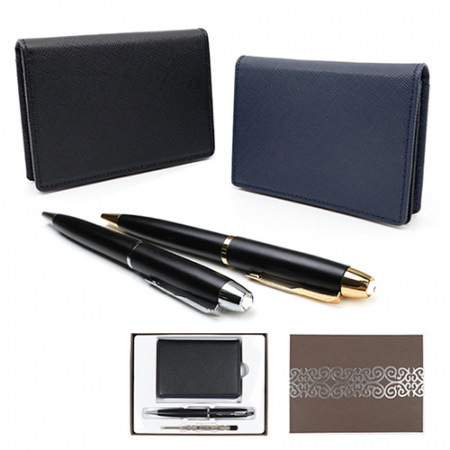 비지니스소가죽명함지갑+로얄큐피트펜 세트 #2