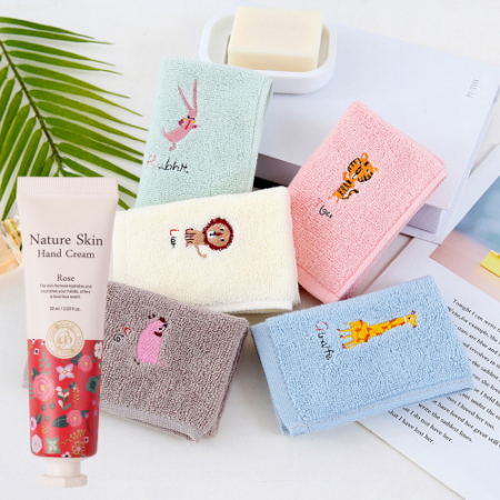 휴대용 애니멀 면 행주 타올 핸드크림 2종세트 #2