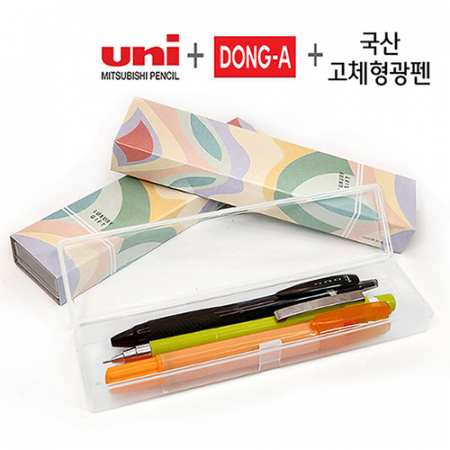 제트스트림 볼펜 (0.7mm) +동아 제트샤프 (0.5mm) +뉴 칼라 고체 형광펜 세트 #2