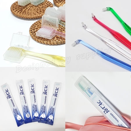 치과용 어금니칫솔 큐빅 크리스탈캡 미세모 가그린 1P / 교정용 칫솔세트 #5