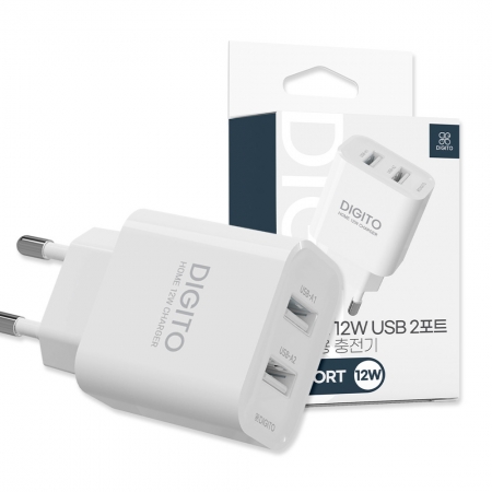 디지토 12W USB 2포트 가정용 고속충전기 5V 2.4A 분리형 #4