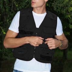 사계절 심플 메쉬 레저 조끼 (2XL) 남성 등산 낚시 조끼