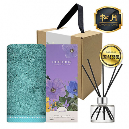 송월 프리미엄 디퓨저 세트 (뱀부 타올 200g 1매 +코코도르 디퓨저 200ml 1개) #3