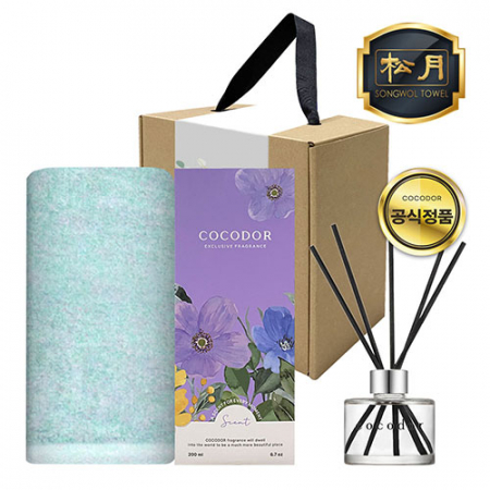 송월 프리미엄 디퓨저 세트 (30수 타올 130g 1매 +코코도르 디퓨저 200ml 1개) #3