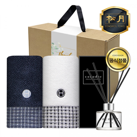 송월 프리미엄 디퓨져 3조 세트 (호텔 톤40 타올 2매 + 코코도르 디퓨저 200ml 1개) #3