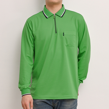 캐쥬얼 집업 폴로 카라 티셔츠 S-3XL (반팔 / 긴팔), 남성 여성 단체 티셔츠 #5