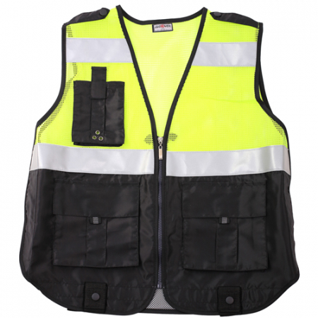 경찰형배색 검정 망사 조끼 #3