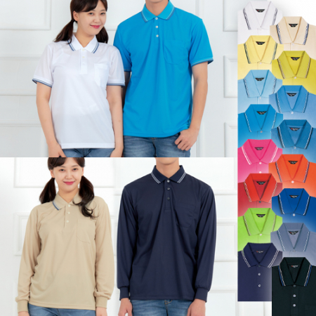 쿨론 PK 스탠 폴로 카라 반팔 긴팔 티셔츠, 남성 여성 티셔츠 #2