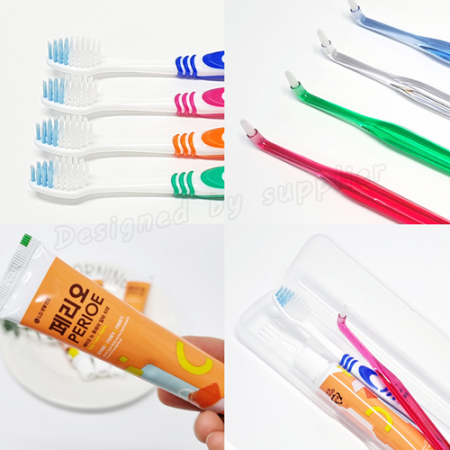 어금니칫솔+오랄비 고탄력+페리오 / 교정 치과용 칫솔 치약 세트 #5