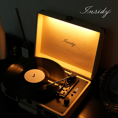 인사이디 휴대용 무선 블루투스 LP 플레이어 LED 턴테이블 스피커 IBT-Retro Light #9