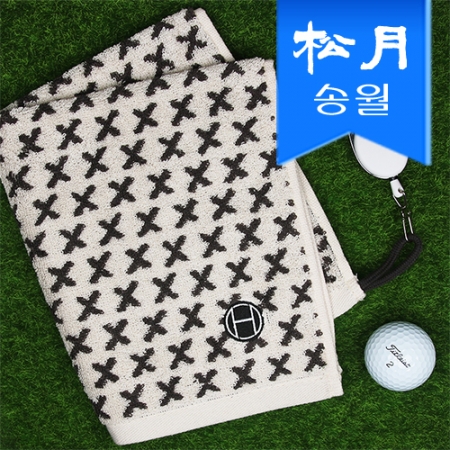 엑스 골프 미니타올, 골프수건, 릴 골프공타올 엑스 고리 34x42cm #2