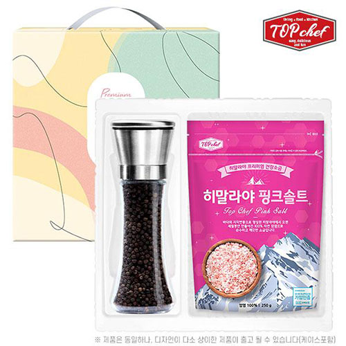 탑셰프 스텐 롱 통후추 그라인더 핑크솔트 본품, 리필 구성 택 1 #2