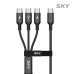 작은이미지: 스카이 비트 60W 3in1 C to C타입 고강도 패브릭 멀티 고속충전 메탈케이블 1.2M #2