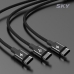 작은이미지: 스카이 비트 27W 3in1 USB to C타입 고강도 패브릭 멀티 고속충전 메탈케이블 2M #3